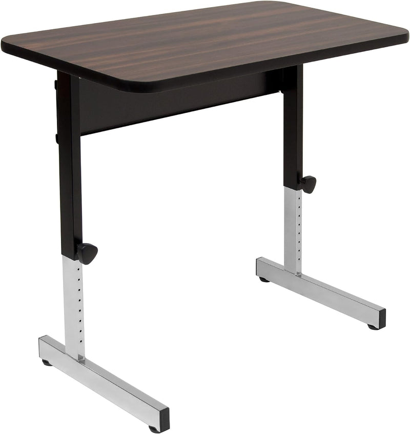Calico Designs Adapta Desk - Height Adjustable Desk - 23"-33.5" - All-Purpose Standing Table for Home Office, Art, and More - Black/Walnut