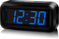 Alarm Clock, LED Digital Clock, Small Wall Clock, Battery Operated, Adjustable 3-Level Led Brightness, Dim Night Mode, 12/24Hr, Cordless, Constantly 1.2'' Digits Display for Bedroom/Travel,Easy to Set