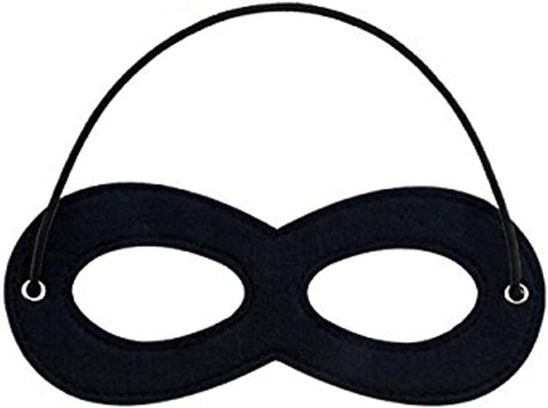 1 Piece Black Superhero Felt Eye Masks, Adjustable Elastic Rope Half Masks - Great for Party Cosplay Accessory