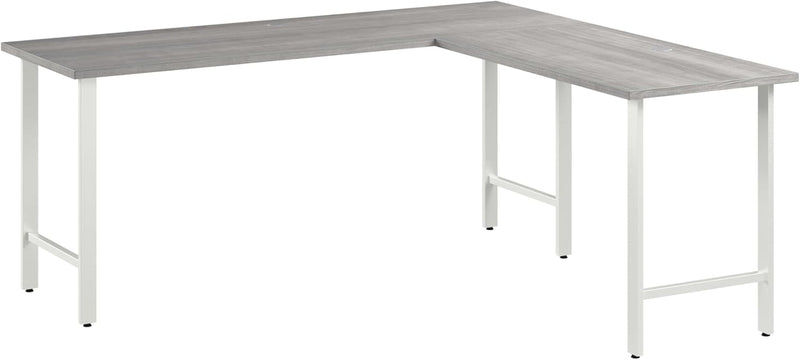 Bush Business Furniture Hustle 72W X 24D L Shaped Computer Desk with Metal Legs in Platinum Gray, Modular Corner Table for Home and Professional Office