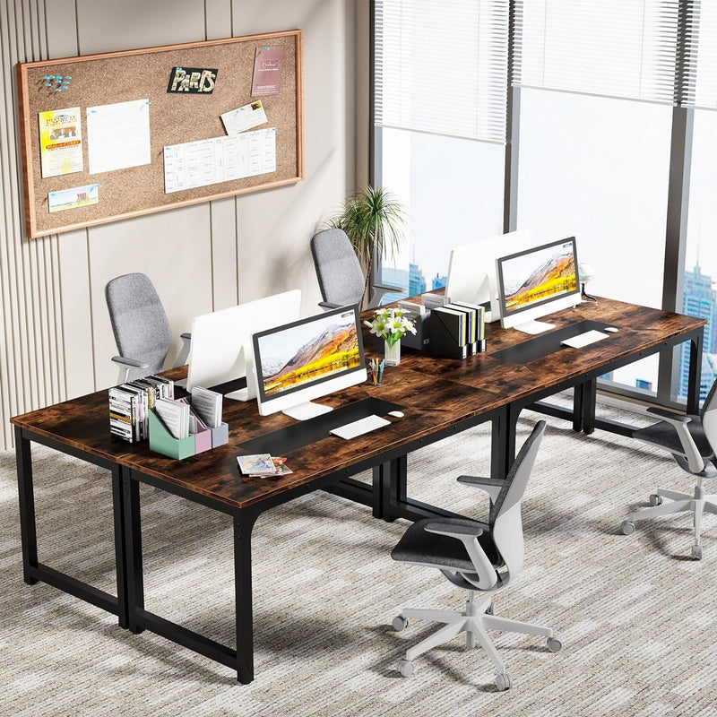78.7 Inch X Large Executive Office Computer Desk, Brown