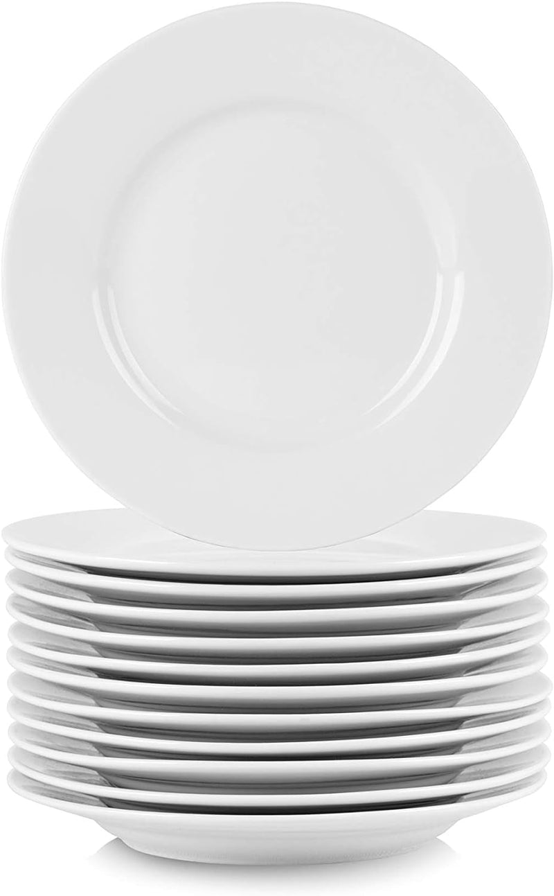 10 Strawberry Street 10" Catering Square Dinner Plate, Set of 12, White