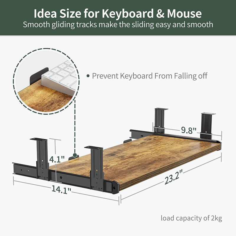 FEZIBO Standing Desk with Keyboard Tray, 55 × 24 Inches Electric Height Adjustable Desk, Sit Stand up Desk, Computer Office Desk, Rustic Brown