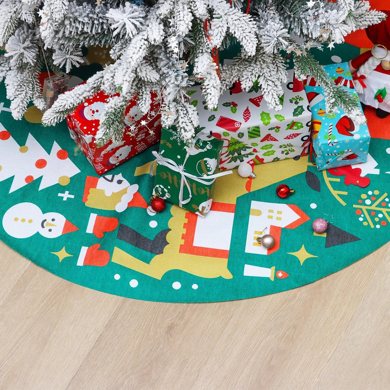 Christmas Tree Skirts, 48 Inch Large Xmas Tree Skirt Christmas Tree Rug for Xmas Holiday Party Decorations