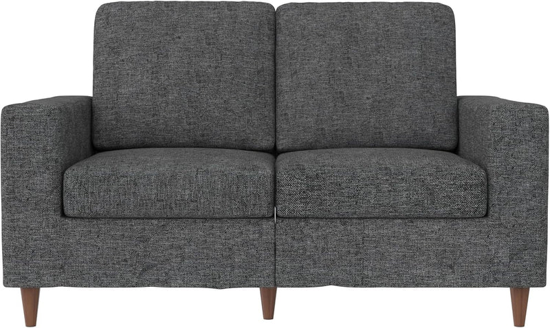 DHP Liah Loveseat Sofa with Pocket Spring Cushions, Dark Gray