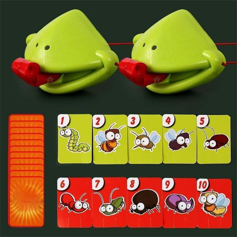 Frog Tongue Game, Lizard Tongue Game, Frog Mask with Blow Tongue, Frog Tongue Mask Game, Frog Toy Tongues Out Game, with Blowing Air, Multiplayer Party Game (8Pcs Set)