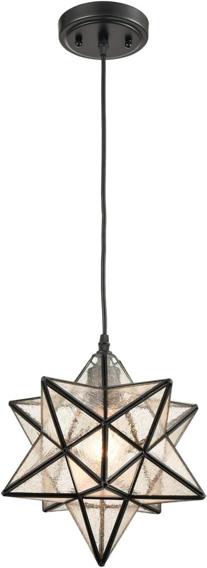 DANSEER Seeded Glass Shade Industrial Moravian Star Light Pendant Lighting