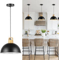 Black Farmhouse Pendant Light - 2 Pack Industrial Vintage Hanging Light Fixtures Metal Wire Cage Pendant Lighting with Adjustable Chain for Kitchen Barn Hallway Porch Dining Room