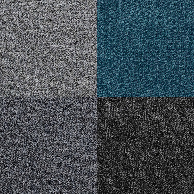 Belffin Terry Fabric Swatch Kit Modular Sectional Couch Light Grey, Peacock Blue, Dark Grey, Black