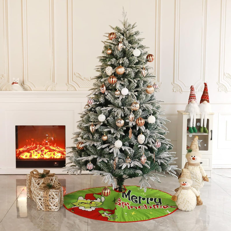 48 Inch Christmas Tree Skirt, Plush Skirt for Merry Christmas Party Xmas Home Decoration，Christmas Tree Soft Tree Mat for Holiday Christmas Tree Ornaments（Green）