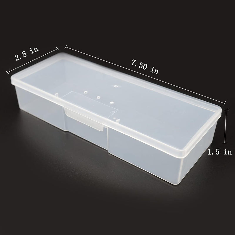 Clear Manicure Tool Box, Lokyango Personal Nail Box Storage Case for Organizing, Plastic Nail Tool Box for Manicure Pedicure Kit (4Pcs)