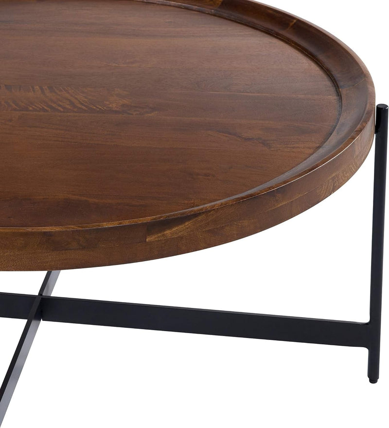 Alaterre Furniture Brookline 42" round Coffee Table, Medium Chestnut