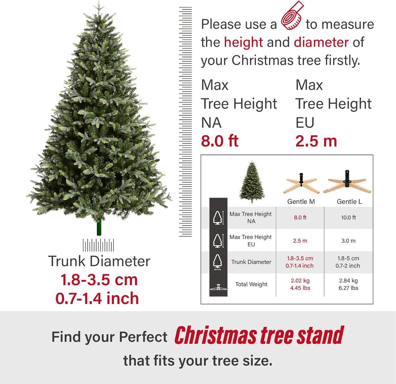 Christmas Tree Stand for Artificial Tree Christmas Base Holder Christmas Tree Holder up to 8Ft for Fake Tree Stable for Xmas Tree Decoration (Gentle, Black)