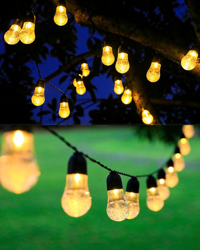 ASFSKY Solar String Lights for outside Waterproof, 30LED Hanging Lights with Remote 8 Lighting Modes Rechargeable USB Powered and Solar Powered String Lights for Yard Patio Porch Lights
