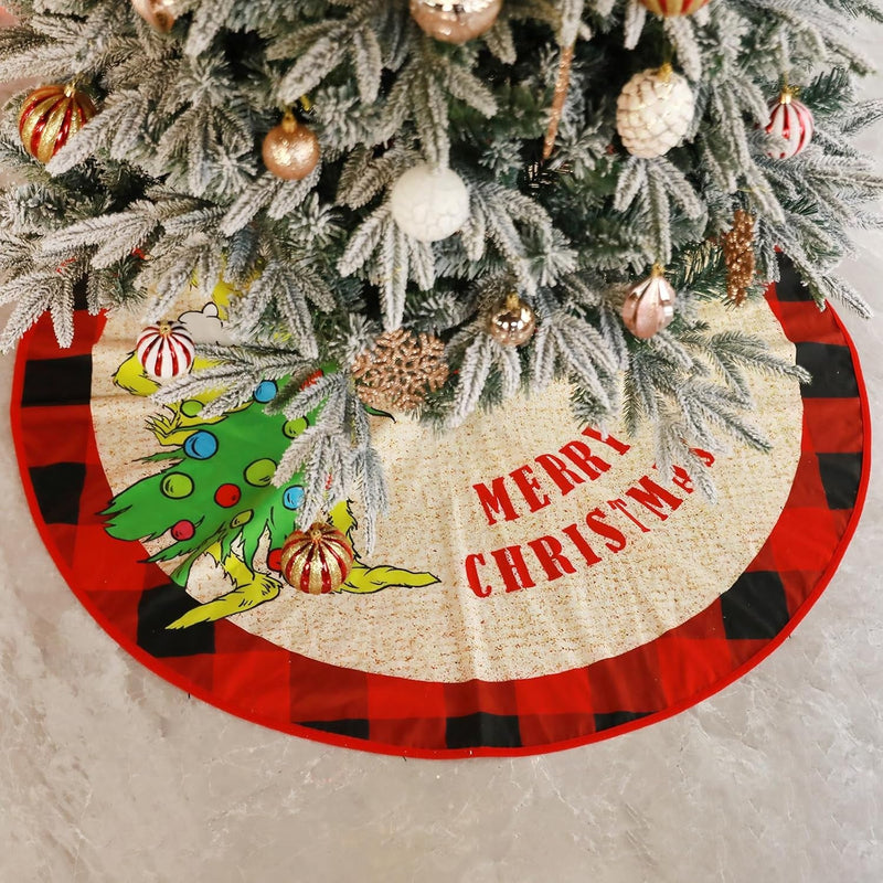 48 Inch Christmas Tree Skirt, Plush Skirt for Merry Christmas Party Xmas Home Decoration，Christmas Tree Soft Tree Mat for Holiday Christmas Tree Ornaments（Green）