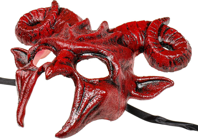 Black Ram Krampus Horns Masquerade Mask Halloween Costume for Adult