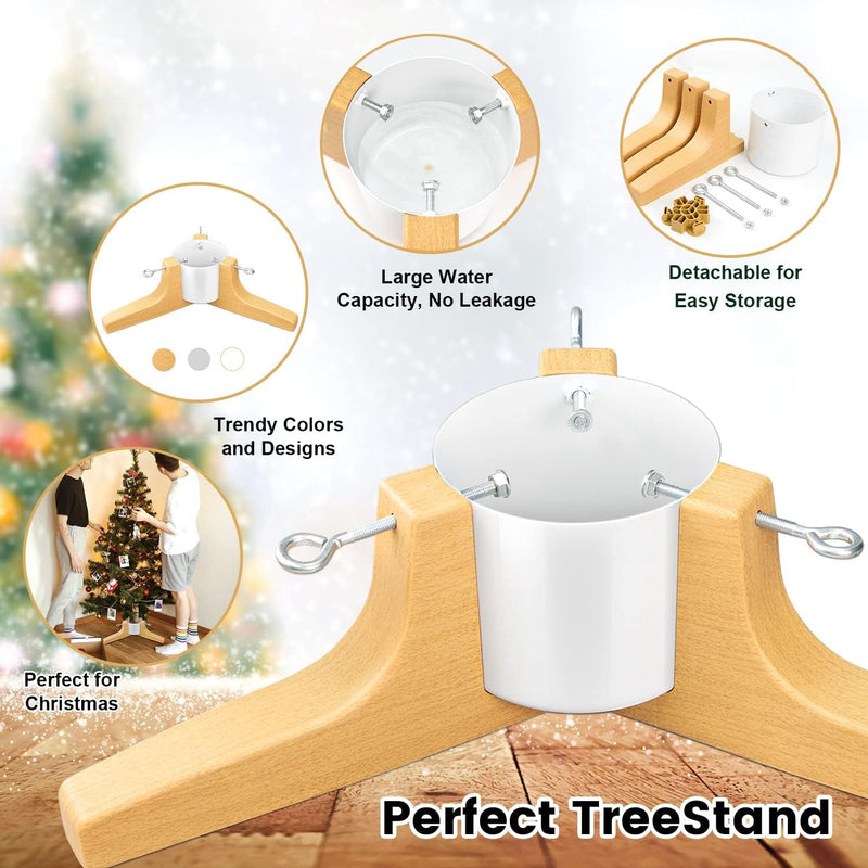 Christmas Tree Stand Adjustable Metal Tree Stand for Live Tree, Heavy Duty Christmas Tree Stand for Real Trees up to 8 FT, Christmas Tree Stand Base for 1.95 to 5.5 Inch Trunk Diameter