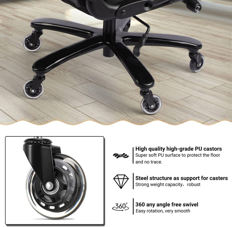 400Lbs Big and Tall Office Chair Wide Spring Seat Executive Office Chair Back Support Home Office Desk Chair for Heavy People Computer PU Leather Chair with Heavy Duty Casters 360 Swivel Chair (Black)