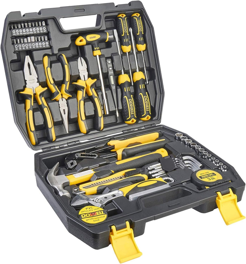 DOWELL Tool Kit Household Tool Set 185-Piece General Hand Tool Kit with Toolbox Storage Case for Father‘S Day Gifts