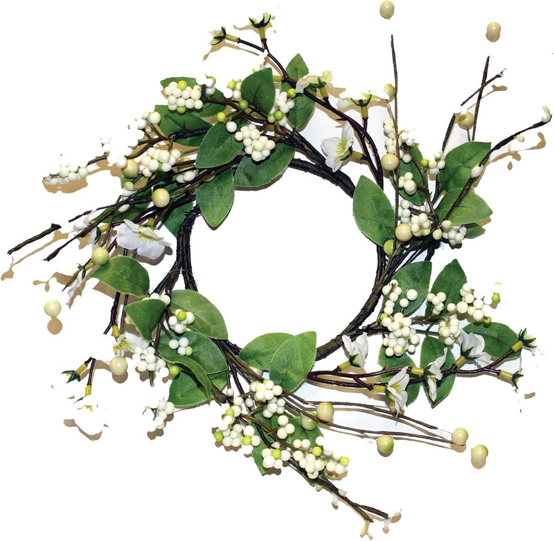 A Cheerful Giver Small Wreath Candle Ring Pansies Artificial Floral Decor for Candles Centerpieces & Home Accents