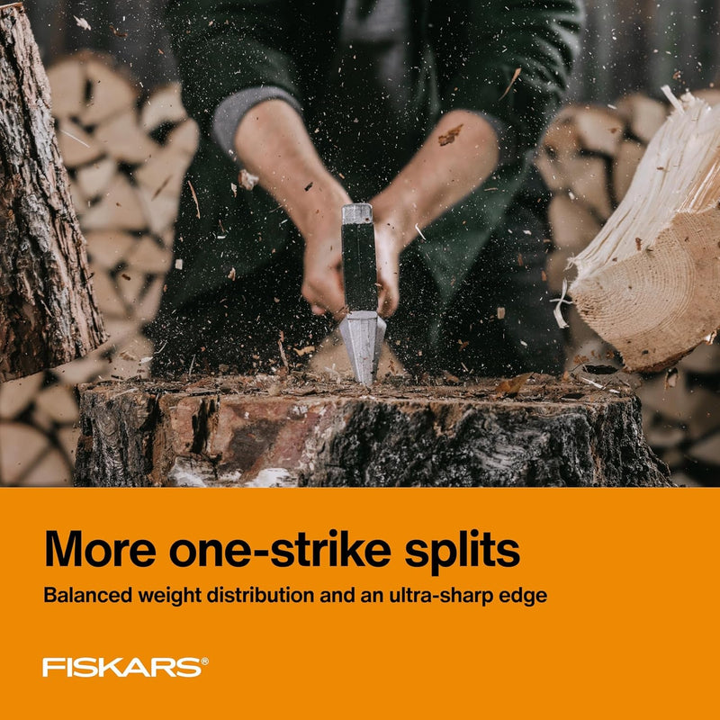 Fiskars X27 Super Splitting Axe - 36" Wood Splitting Axe for Medium to Large Size Logs with Shock-Absorbing Handle - Split Firewood - Forged Steel Blade - Bushcraft Gear and Camping Axe