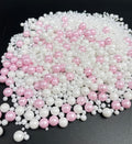 Edible Pearl Sugar Sprinkles White Candy 120G/ 4.2Oz Baking Edible Cake Decorations Cupcake Toppers Cookie Decorating Ice Cream Toppings Celebrations Shaker Jar Wedding Shower Party Christmas Supplies