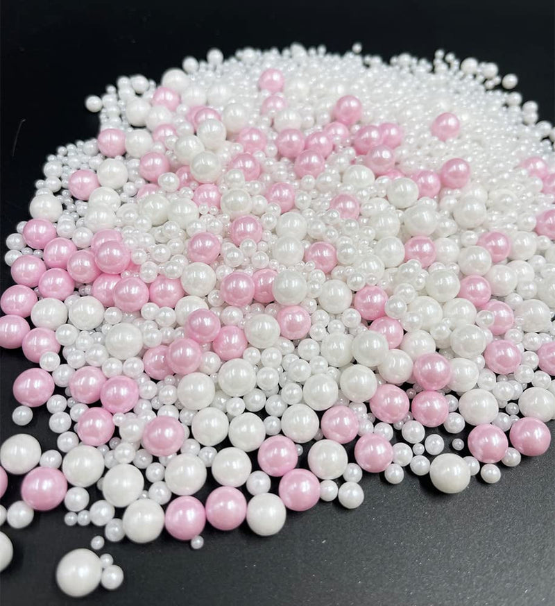 Edible Pearl Sugar Sprinkles White Candy 120G/ 4.2Oz Baking Edible Cake Decorations Cupcake Toppers Cookie Decorating Ice Cream Toppings Celebrations Shaker Jar Wedding Shower Party Christmas Supplies