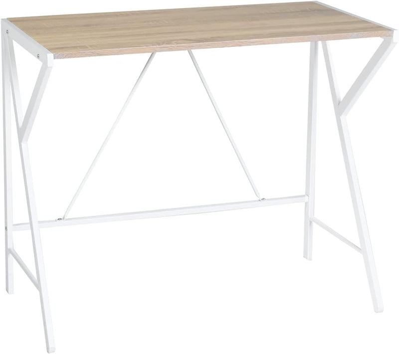 Computer Desk with Metal Frame Writing Desk for Home Office Sturdy Construction Wood Simplicity Office Craft Table for Home,Burlywood
