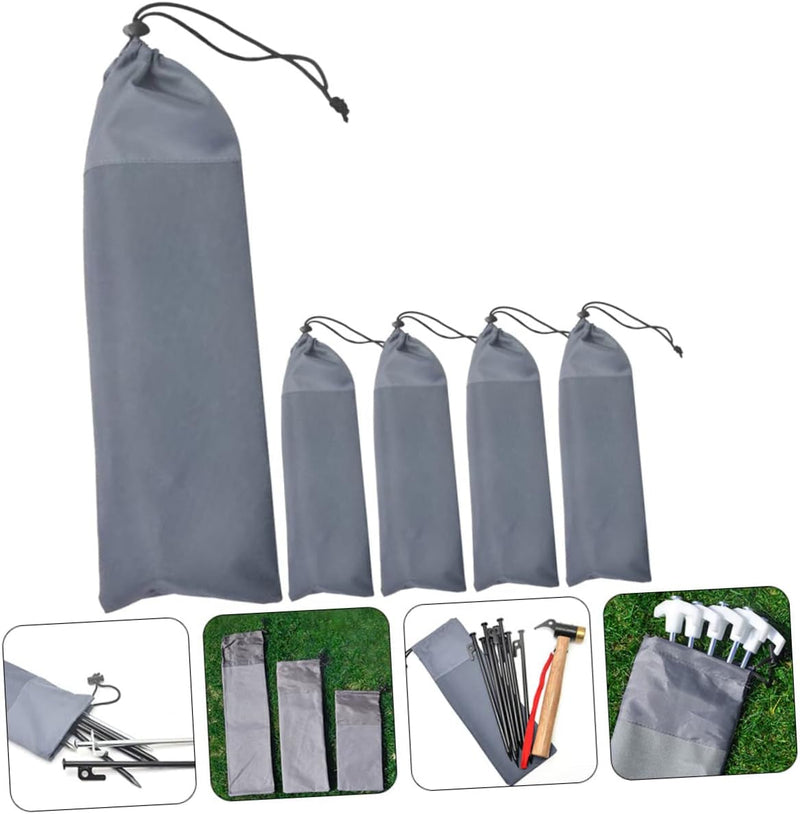 5 Pcs Oxford Cloth Camping Tent Stakes Bags Multi Function Peg Bags Portable Storage Camping Accessories