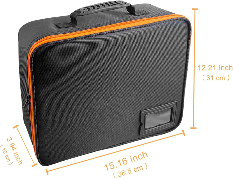 Extra Large Hard Tool Battery Carrying Case Fits for Dewalt/Milwaukee/Makita 20V/60V/12V/18Vbattery & Charger, Portable Power Tool Box Storage Bag with Adjustable Dividers for Accessories Organizer