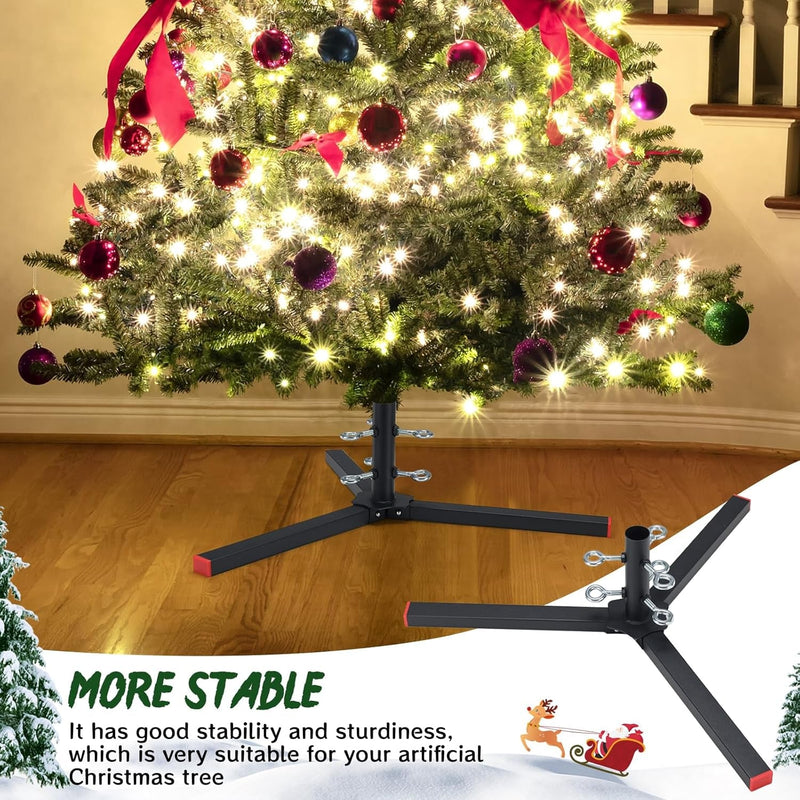 Bsbsbest Christmas Tree Stand for Artificial Trees, Fits 0.5-1.25 Inch Tree Pole，Replacement Xmas Tree Stand Base for 4 Ft to 8 Ft Artificial Trees, Black