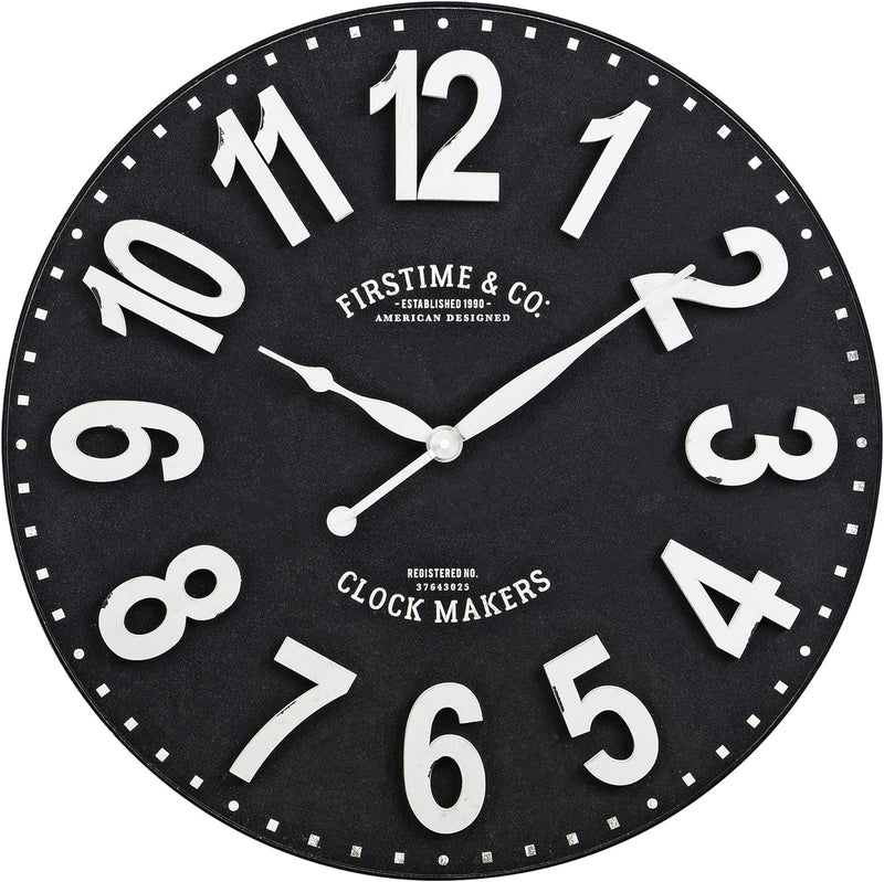 Firstime & Co. 27" Sullivan Wall Clock, Black,10081