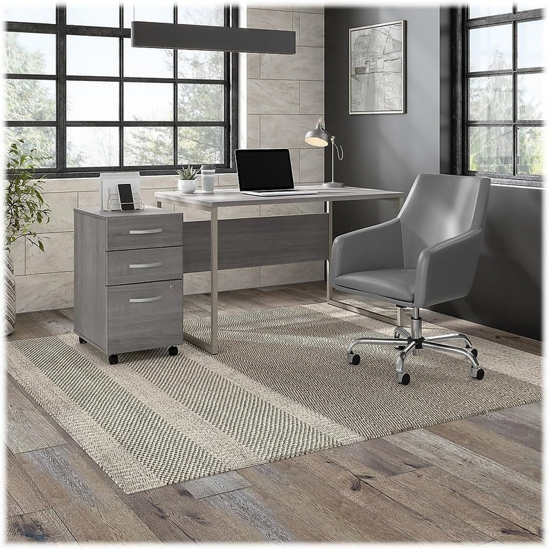 Bush Business Furniture Hybrid 48W X 30D Computer Table Desk with Metal Legs in Platinum Gray
