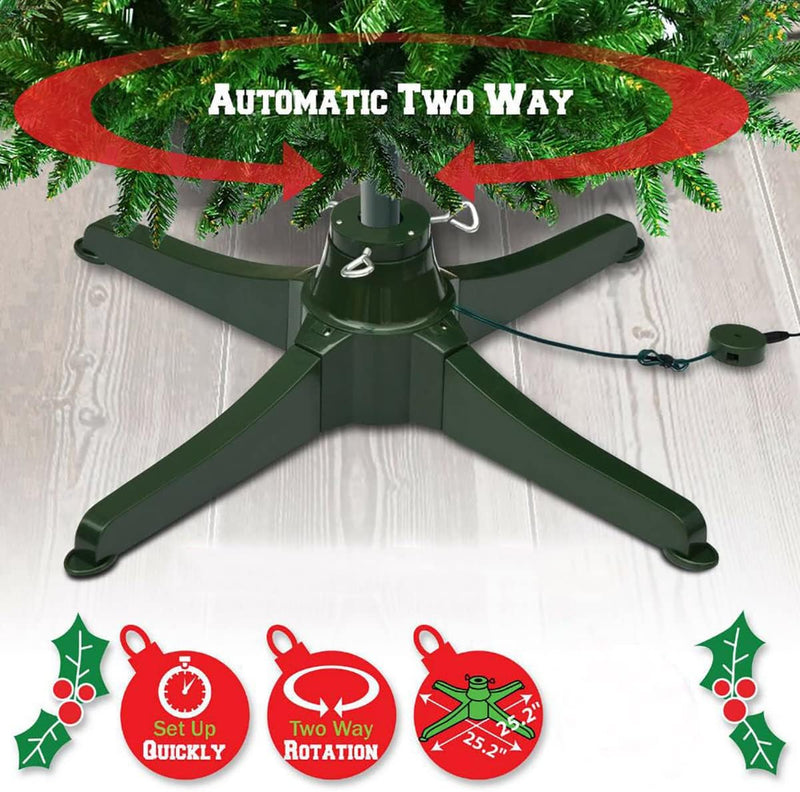 Christmas Tree Accessories, Electric Rotating Christmas Tree Stand, 360-Degree Adjustable Christmas Tree Stand, Suitable for 1.26 Inch Pipe Diameter 1.2-2.1M Christmas Tree