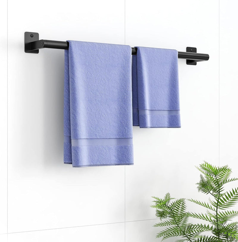 Bathroom Towel Bar, 24 Inch Towel Racks for Bathroom Wall Mounted, Heavy Duty Hand Towel Holder Organizer, Modern Home Decor Towel Rod, Matte Black Single Bar