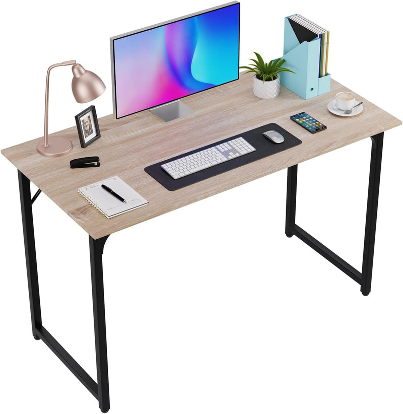 FDW 39 Inches Computer Desk, Modern Simple Style Desk for Home Office, Study Student Writing Desk,Brown