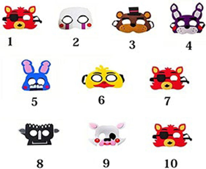 10 Pcs/Set Mask, Party Supplies, Elastic Masks Cosplay Costume Party Favors Supplies, Masks, Multicolor