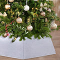 Christmas Tree Collar Faux Fur - Christmas Tree Skirt White Christmas Tree Box Stand Christmas Tree Base Cover Xmas Tree Ring Snowy White Plush Skirt for Xmas Holiday Party Tree Decorations