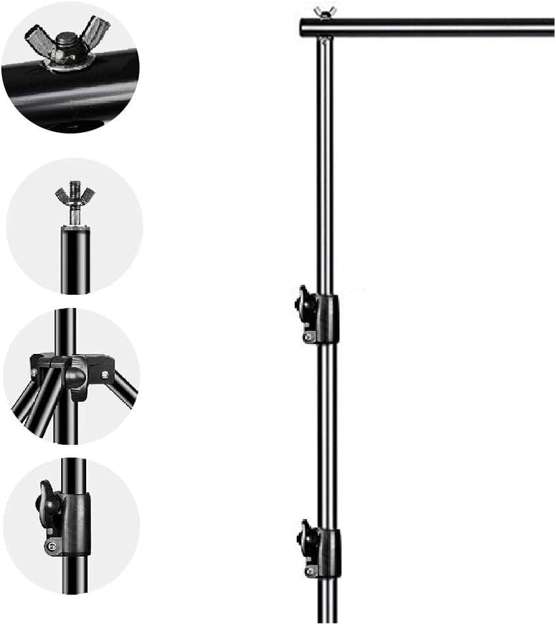 12Ft X 10Ft Photo Video Studio Heavy Duty Adjustable Photography Muslin Backdrop Stand Background Support System Kit with Carry Bag 4 Spring Clamps