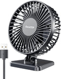 Gaiatop USB Desk Fan, Small but Powerful, Portable Quiet 3 Speeds Wind Desktop Personal Fan, Adjustment Mini Fan Table Fan for Better Cooling, Home Office Car Indoor Outdoor(Black)