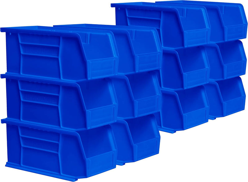 Akro-Mils 30230 Akrobins Plastic Hanging Stackable Storage Organizer Bin, 11-Inch X 5-Inch X 5-Inch, Blue, 12-Pack