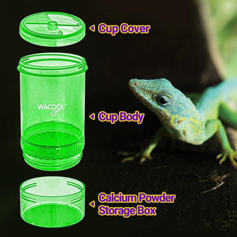 Cricket Calcium Powder Mixer for Reptiles, Cricket Feeder with Calcium for Reptiles, Reptile Calcium Duster Cricket Food for Reptile Bearded Dragon Gecko Chameleon Lizard Snake