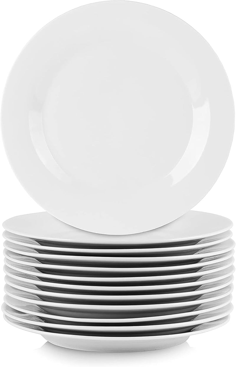 Elama Professional Kitchen 12 Piece Porcelain Dinnerware/Tableware Set (Round Dinner Plate White)