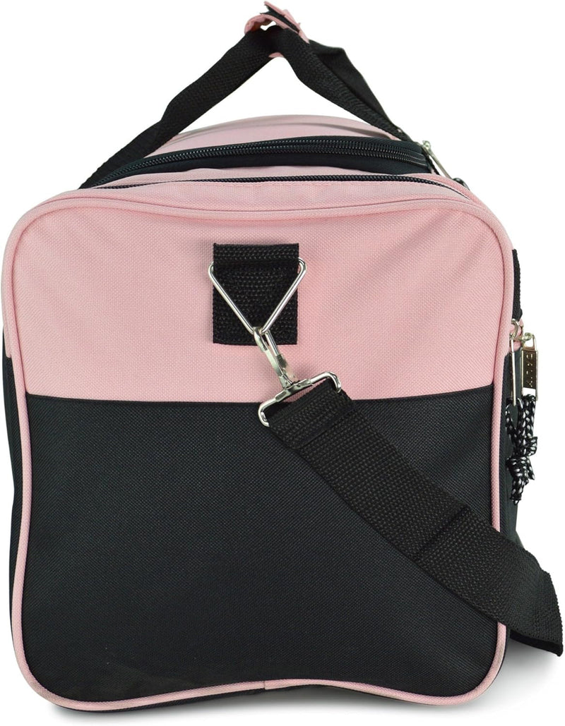 DALIX 21" Blank Sports Duffle Bag Gym Bag Travel Duffel with Adjustable Strap in Pink