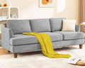 3 Seater Sofa Couch with Deep Seats, 89" Mid Century Modern Upholstered Sofa with Armrests, Comfy Couches for Living Room, Bedroom, Apartment and Office (Dark Grey)