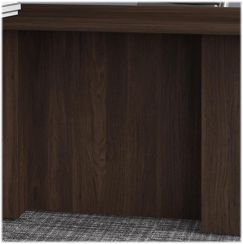 Bush Business Furniture 500 L Shaped Executive Desk with Drawers, Large Computer Table for Home Office or Professional Workspace, 72W, Black Walnut