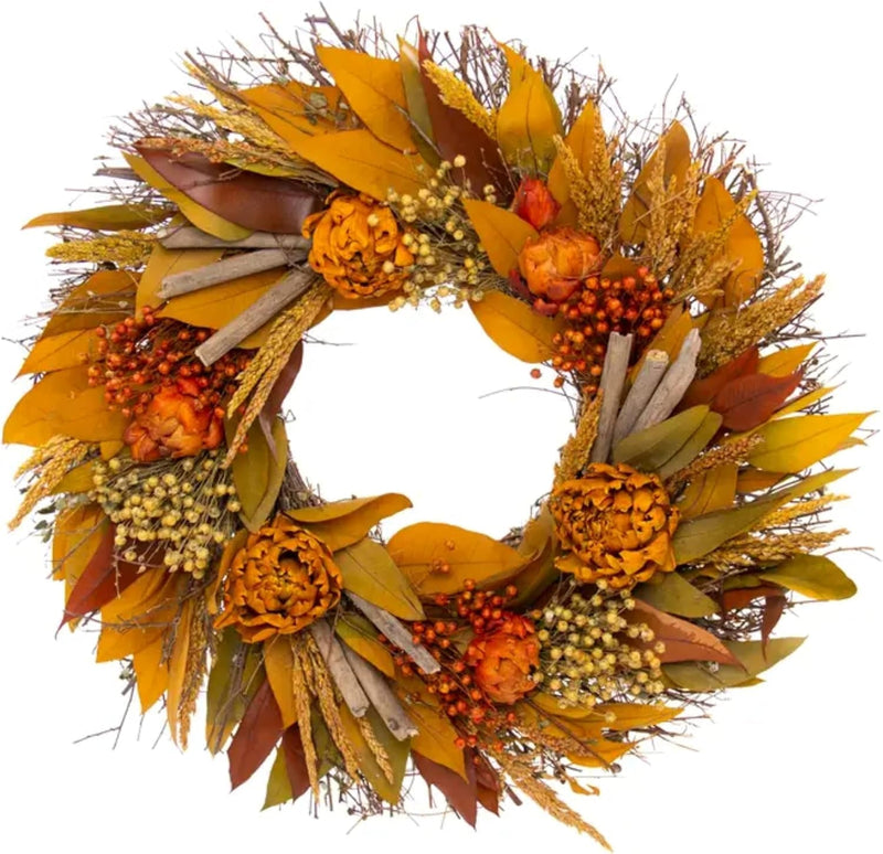 ANDALUCA Natural Botanical Floral Decorative Wreath (Sunshine Blooms)