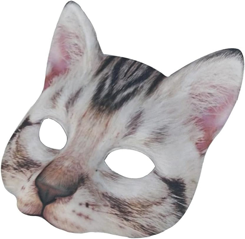 Cat Mask Animal Half Face Mask Fancy Dress Animal Tabby Mask Animal Cat Head Mask Halloween Novelty Costume Party Accessory