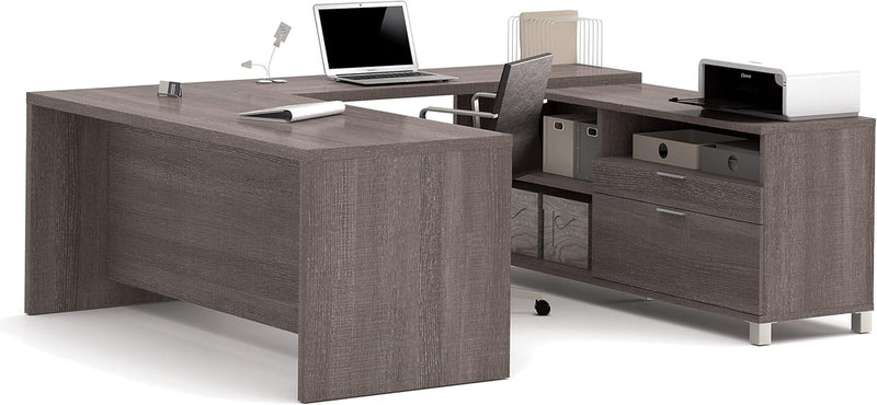BESTAR Pro-Linea U-Shaped Executive Desk, 72W, White