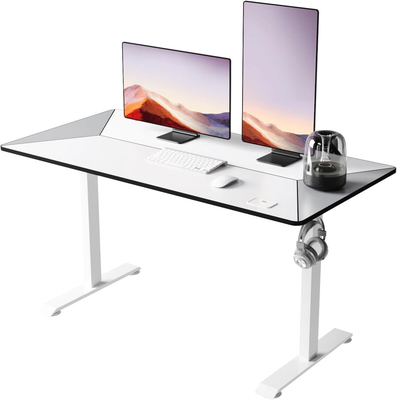 Home Office Height Adjustable Standing Desk (Grey, 55 * 28 Inch)